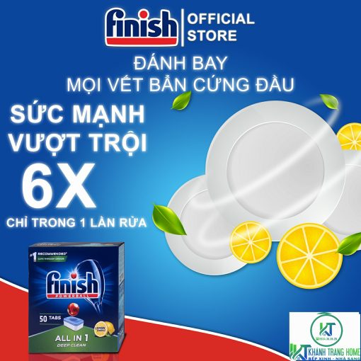VIÊN RỬA CHÉN FINISH ALL IN ONE 50 VIÊN HƯƠNG CHANH CHÍNH HÃNG - 3