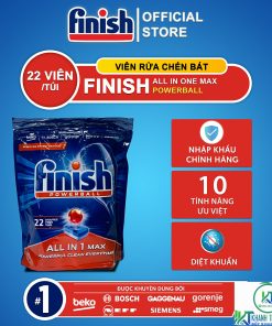 VIÊN RỬA BÁT FINISH ALL IN ONE MAX 22 VIÊN CHÍNH HÃNG