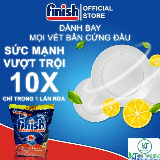 VIÊN RỬA CHÉN BÁT FINISH ALL IN ONE MAX 80 VIÊN HƯƠNG CHANH CHÍNH HÃNG - 3