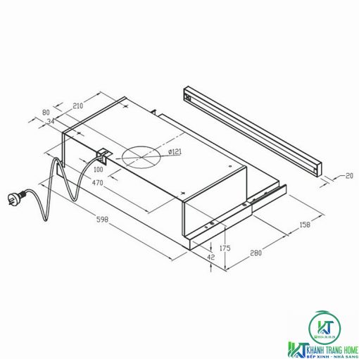 MÁY HÚT MÙI ÂM TỦ ELECTROLUX EFP6520X NGANG 60CM - 3