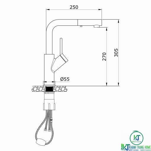 VÒI RỬA CHÉN BÁT RÚT DÂY KONOX ARTAN - 23