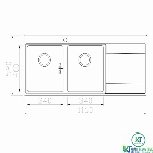 CHẬU RỬA CHÉN BÁT KONOX TOPMOUNT UNICO 11652 - 3