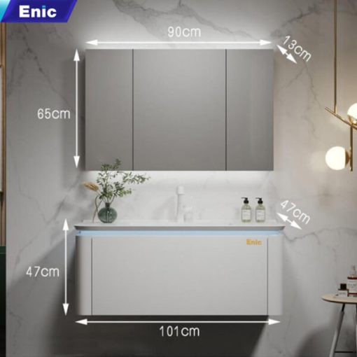 Bộ tủ phòng tắm cao cấp Enic BT - 100cm Gương Thường - 1