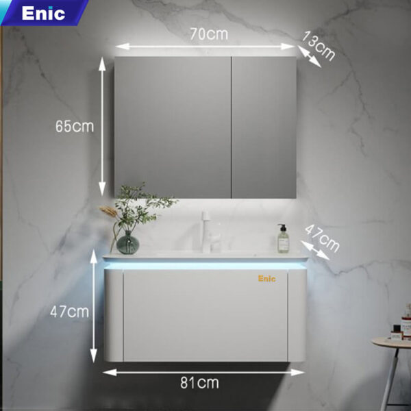 Bộ tủ phòng tắm cao cấp Enic BT – 80cm Gương Thường