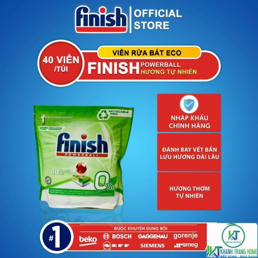 VIÊN RỬA BÁT ECO FINISH 0% 40 VIÊN CHÍNH HÃNG - 1