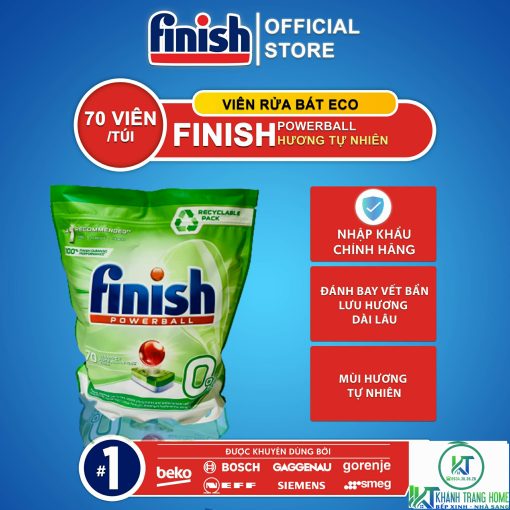 VIÊN RỬA BÁT ECO FINISH 0% 70 VIÊN CHÍNH HÃNG - 1