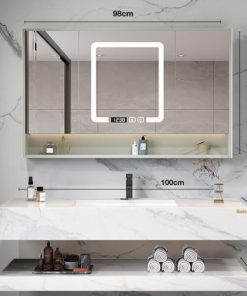 Bộ tủ phòng tắm cao cấp Enic 2T - 100cm Gương Thông Minh