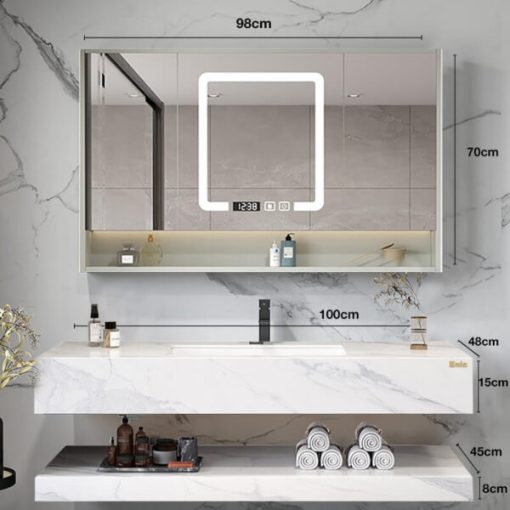 Bộ tủ phòng tắm cao cấp Enic 2T - 100cm Gương Thông Minh - 1