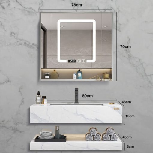 Bộ tủ phòng tắm cao cấp Enic 2T - 80cm Gương Thông Minh - 1
