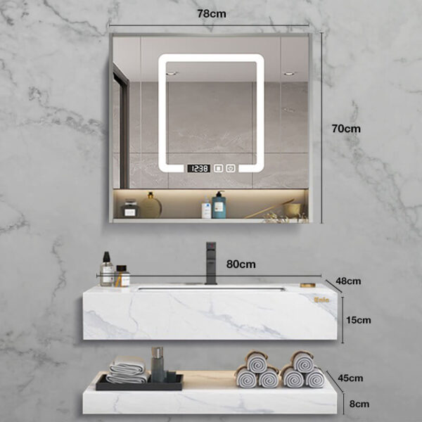 Bộ tủ phòng tắm cao cấp Enic 2T – 80cm Gương Thông Minh