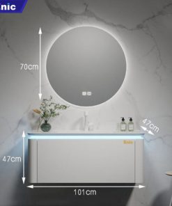 Bộ tủ phòng tắm cao cấp Enic BT - 100cm Gương Tròn