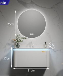 Bộ tủ phòng tắm cao cấp Enic BT - 80cm Gương Tròn