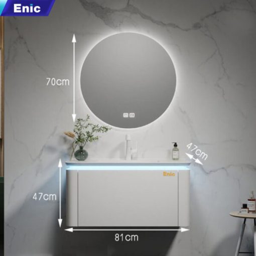 Bộ tủ phòng tắm cao cấp Enic BT - 80cm Gương Tròn - 1