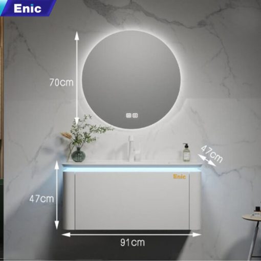 Bộ tủ phòng tắm cao cấp Enic BT - 90cm Gương Tròn - 1