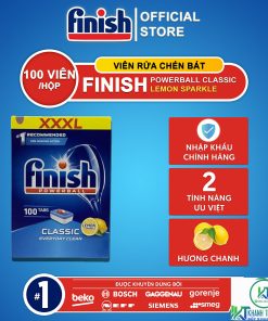 VIÊN RỬA CHÉN FINISH CLASSIC 100 VIÊN HƯƠNG CHANH CHÍNH HÃNG