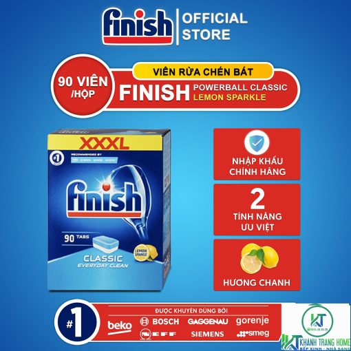 VIÊN RỬA BÁT FINISH CLASSIC 90 VIÊN HƯƠNG CHANH - 1