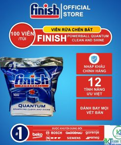 VIÊN RỬA CHÉN FINISH QUANTUM 100 VIÊN CHÍNH HÃNG