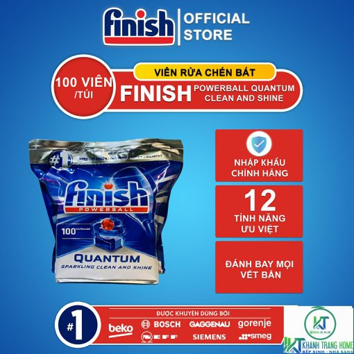 VIÊN RỬA CHÉN FINISH QUANTUM 100 VIÊN CHÍNH HÃNG - 1