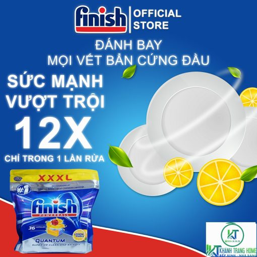 VIÊN RỬA CHÉN BÁT FINISH QUANTUM MAX 36 VIÊN HƯƠNG CHANH CHÍNH HÃNG - 3