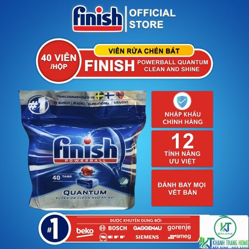 VIÊN RỬA BÁT FINISH QUANTUM 40 VIÊN CHÍNH HÃNG - 1
