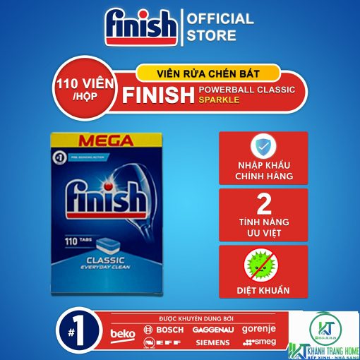 VIÊN RỬA CHÉN BÁT FINISH CLASSIC 110 VIÊN CHÍNH HÃNG - 1