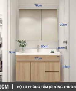 Bộ tủ phòng tắm thông minh Enic ST01 - 80cm Gương Thường