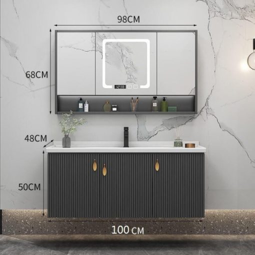 Bộ tủ phòng tắm cao cấp Enic LS - 100cm Gương Thông Minh - 1