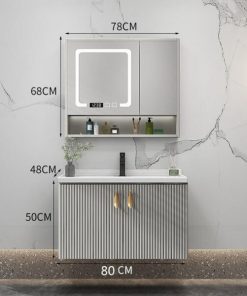 Bộ tủ phòng tắm cao cấp Enic LS - 80cm Gương Thông Minh