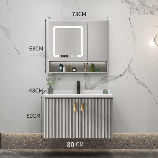 Bộ tủ phòng tắm cao cấp Enic LS - 80cm Gương Thông Minh - 1