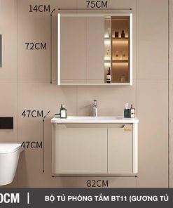 Bộ tủ phòng tắm cao cấp Enic BT11 - 80cm Gương Tủ