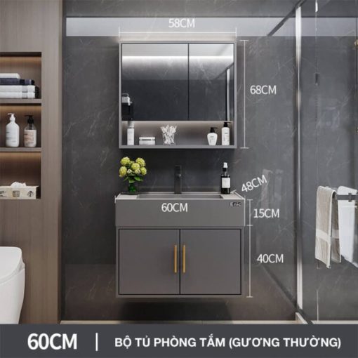 Bộ tủ phòng tắm thông minh Enic T03 - 60cm Gương Thông Minh - 1