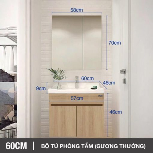Bộ tủ phòng tắm thông minh Enic ST01 - 60cm Gương Thường - 1
