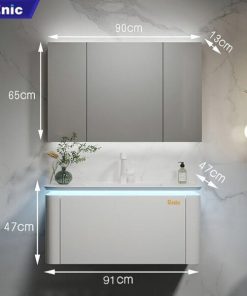 Bộ tủ phòng tắm cao cấp Enic BT - 90cm Gương Thông Minh