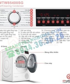 MÁY SẤY BOSCH SERIE 6 WTW85400SG HEATPUMP 9KG - 23 MÁY SẤY BOSCH SERIE 6 WTW85400SG HEATPUMP 9KG - 22