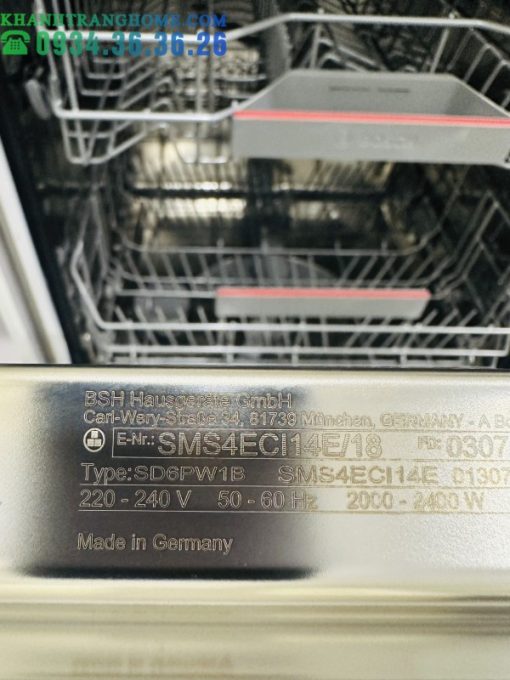 MÁY RỬA BÁT BOSCH ĐỘC LẬP SMS4ECI14E SERIE 4 SẤY HÉ CỬA - 51