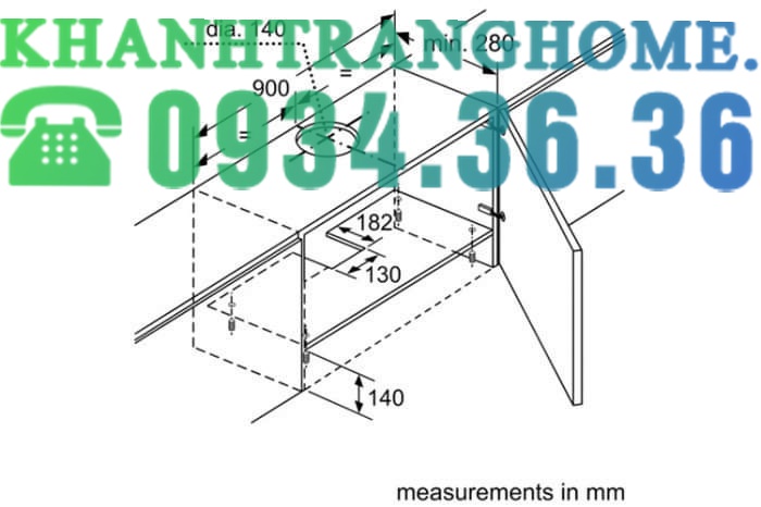 MÁY HÚT MÙI ÂM TỦ BOSCH DFT93AC50 SERIE 4 NGANG 90CM - 76