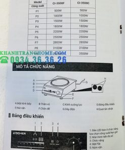 BẾP TỪ CÔNG NGHIỆP KOCHER CI-3500F - 105 BẾP TỪ CÔNG NGHIỆP KOCHER CI-3500F - 104
