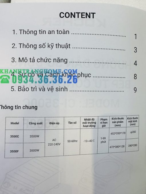 BẾP TỪ CÔNG NGHIỆP KOCHER CI-3500F - 53