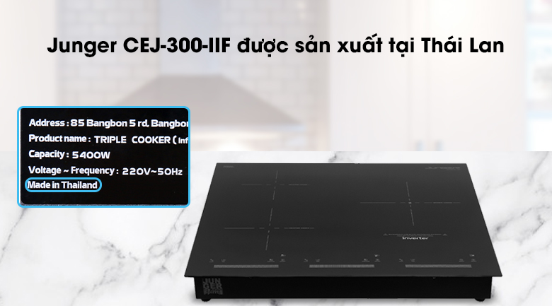 BẾP TỪ HỒNG NGOẠI BA VÙNG NẤU LẮP ÂM JUNGER CEJ-300-IIF