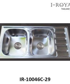 CHẬU RỬA CHÉN I-ROYAL 10046 2 HỘC CÓ CÁNH INOX 304 DẬP IR-10046C-29
