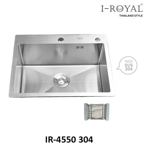 CHẬU RỬA CHÉN I-ROYAL 4550 1 HỘC INOX 304 ĐÚC IR-4550 304 - 1