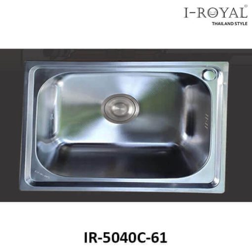 CHẬU RỬA CHÉN I-ROYAL 7545 1 HỘC INOX 304 DẬP IR-7545C-63 - 1