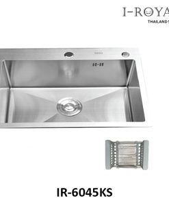 CHẬU RỬA CHÉN I-ROYAL 6045 1 HỘC INOX 304 ĐÚC KHÔNG SƠN IR-6045KS