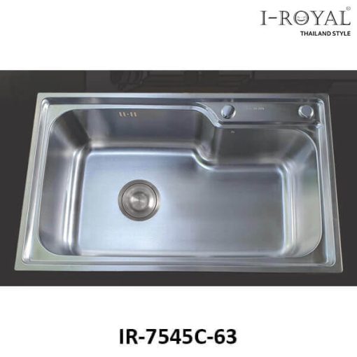 CHẬU RỬA CHÉN I-ROYAL 7545 1 HỘC INOX 304 DẬP IR-7545C-63 - 1
