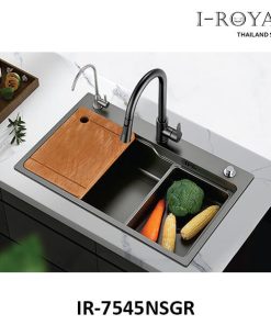 CHẬU RỬA CHÉN 7545 1 HỘC INOX MẠ NANO XÁM I-ROYAL IR-7545NS GR