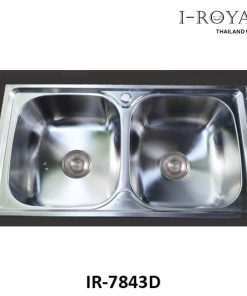 CHẬU RỬA CHÉN I-ROYAL 7843 2 HỘC INOX 304 DẬP IR-7843D