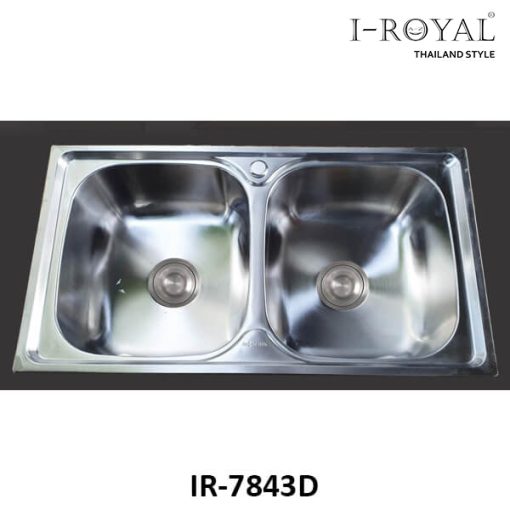 CHẬU RỬA CHÉN I-ROYAL 7843 2 HỘC INOX 304 DẬP IR-7843D - 1