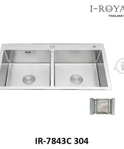 CHẬU RỬA CHÉN I-ROYAL 7843 2 HỘC CÂN INOX 304 ĐÚC IR-7843C 304