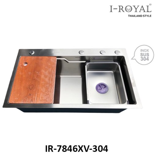 CHẬU RỬA CHÉN I-ROYAL 7846 1 HỘC INOX 304 ĐÚC IR-7846XV 304 - 1