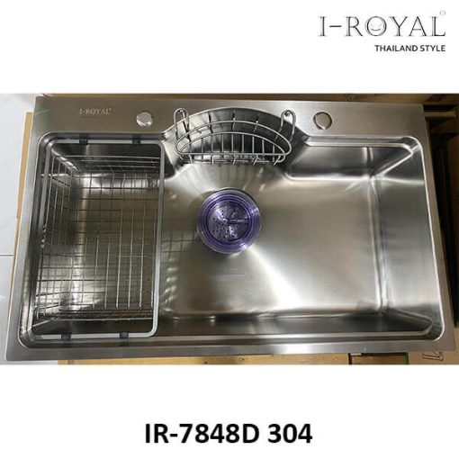 CHẬU RỬA CHÉN I-ROYAL 7848 1 HỘC INOX 304 DẬP IR-7848D 304 - 1